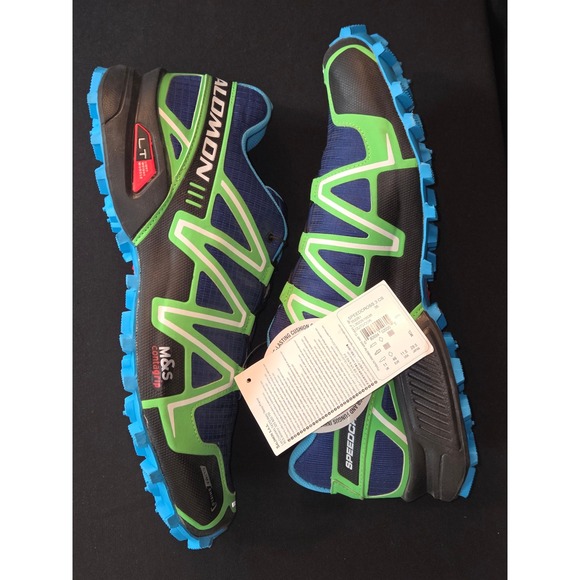 Salomon Speedcross 3‎ CS Mens Trail Running Shoes Blue Green Size 11.5 US